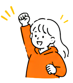 ガッツポーズをする子ども