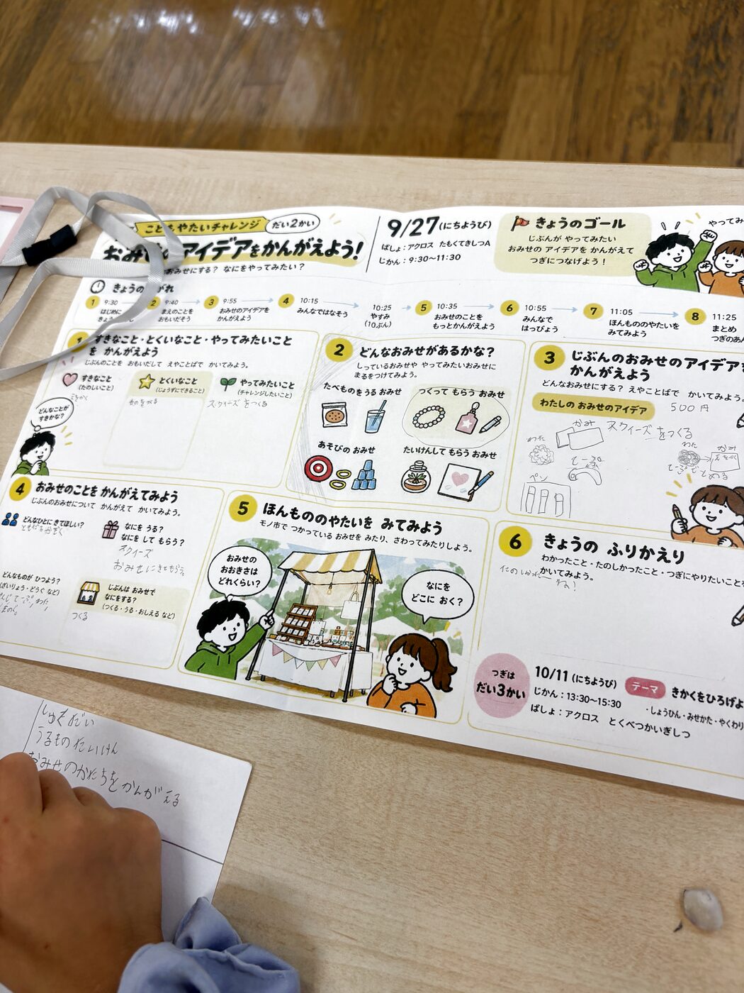 お店のアイデアを具体化しているワークシート